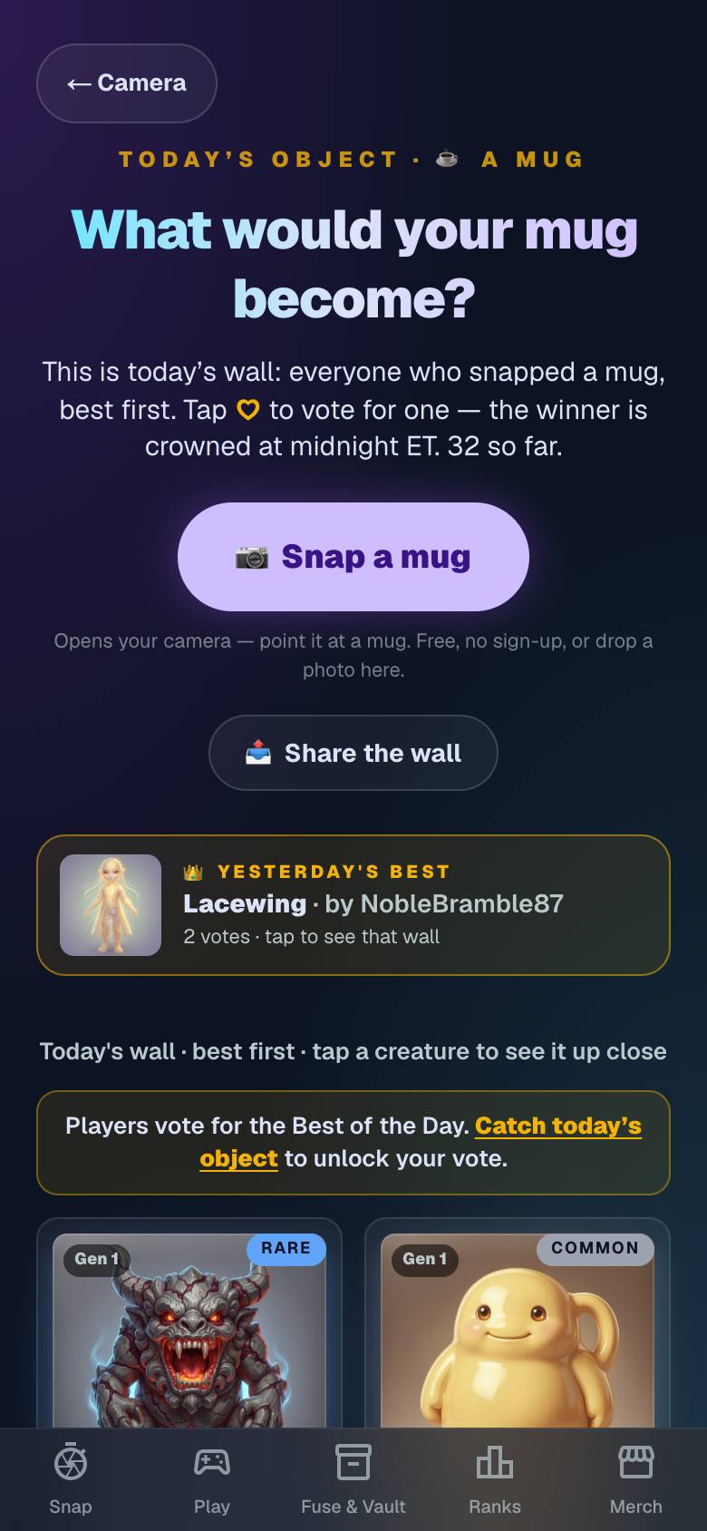 Today's Object: a mug screenshot