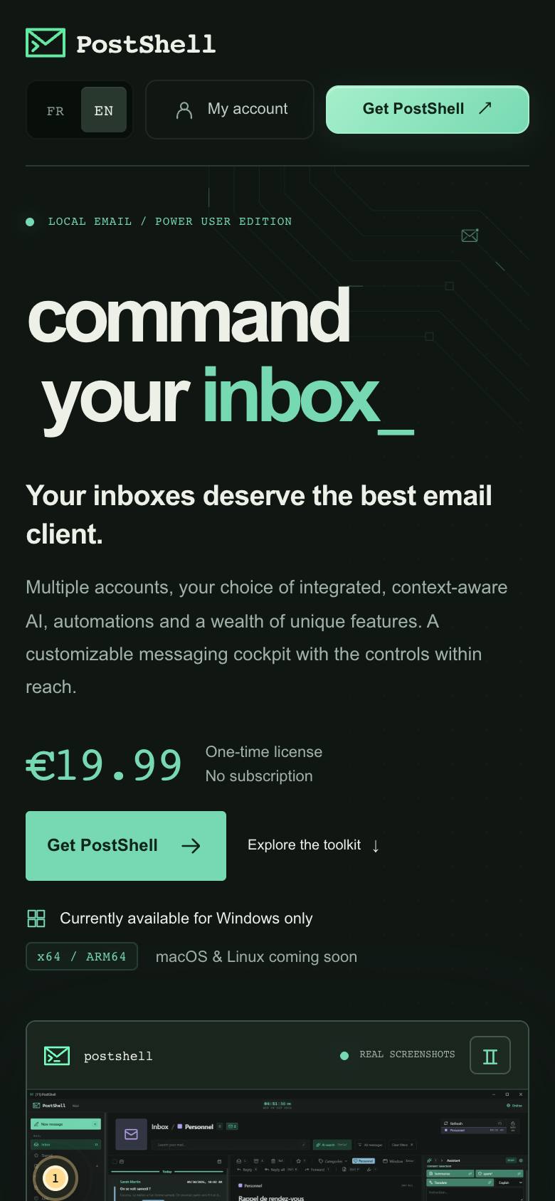 PostShell screenshot