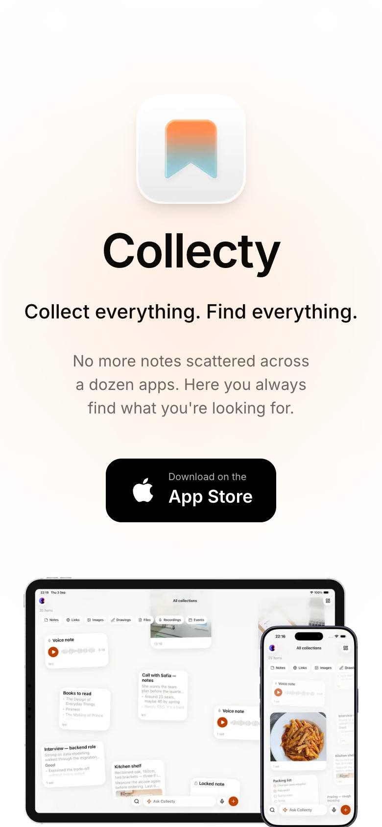 Collecty screenshot
