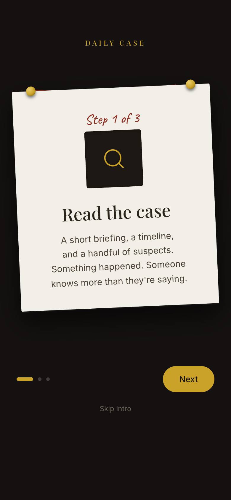 Daily Case — A mystery a day screenshot