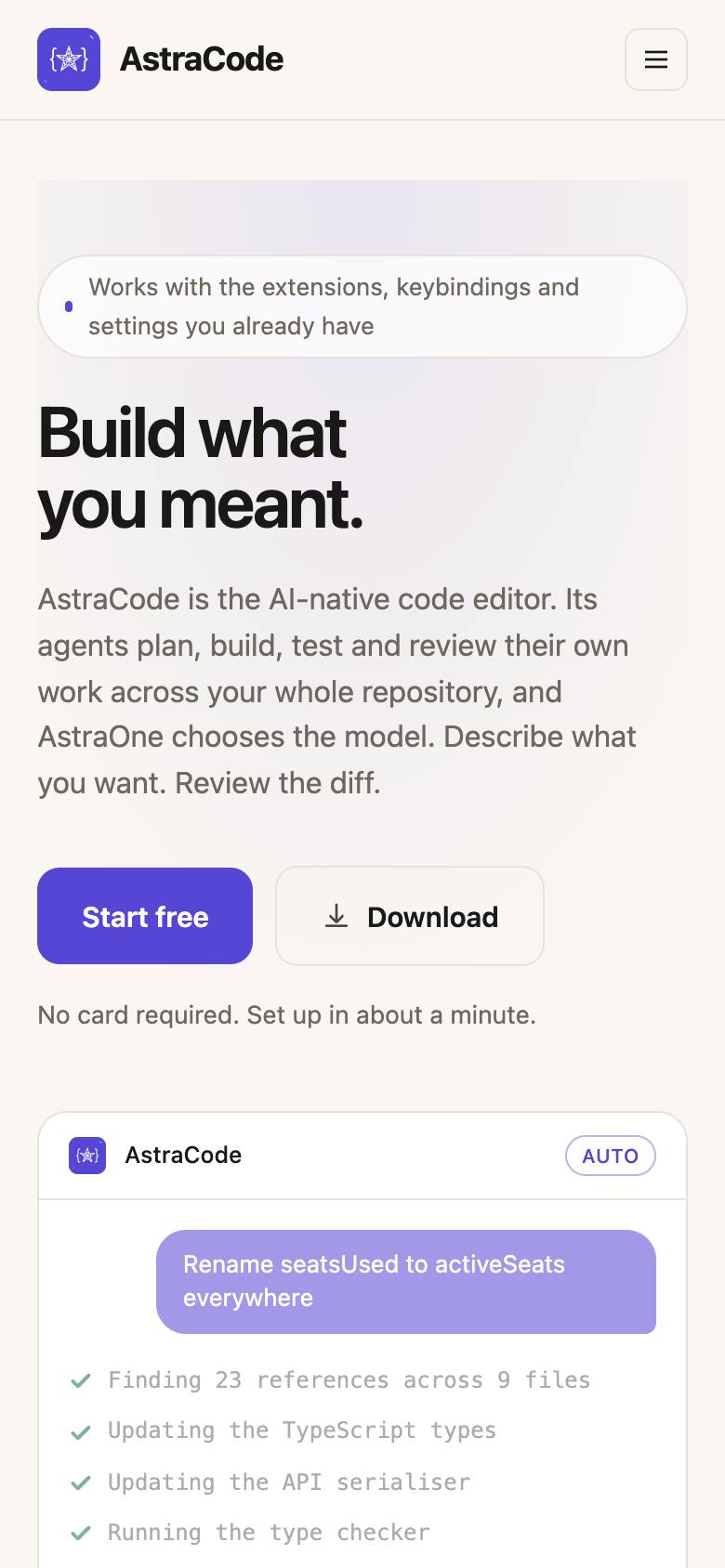 AstraCode screenshot
