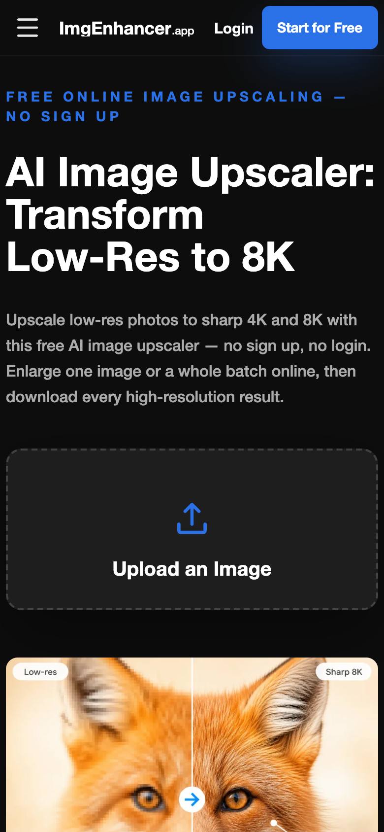 Imgenhancer.app screenshot