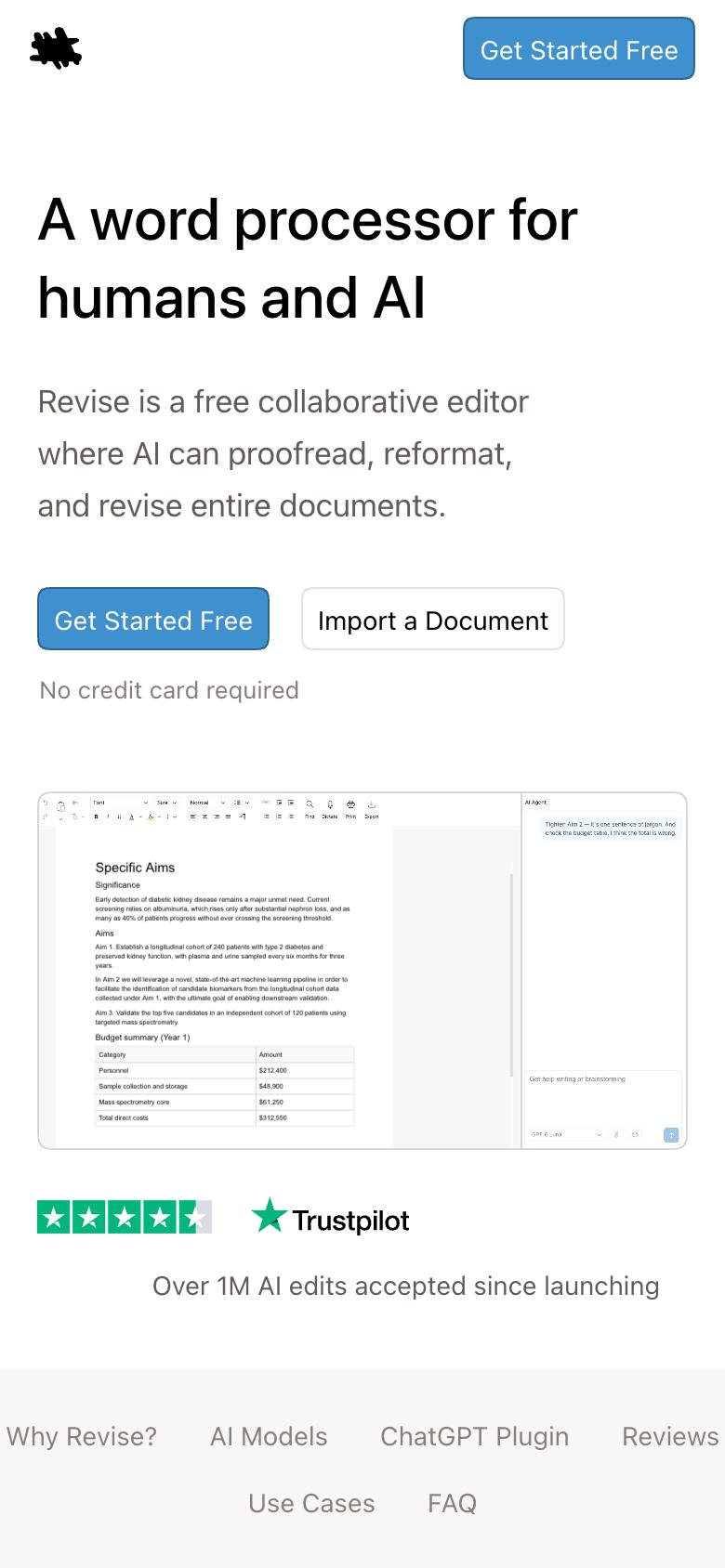 Revise - AI Document Editor screenshot