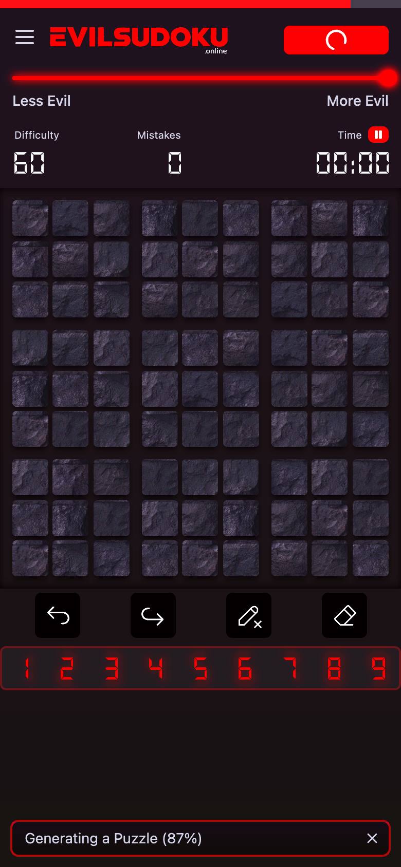 evilsudoku.online screenshot
