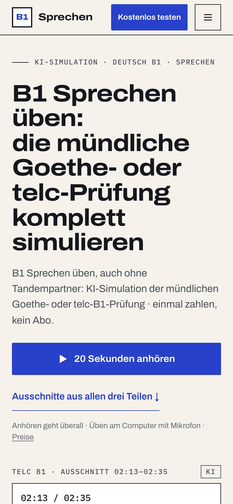 B1 Sprechen screenshot