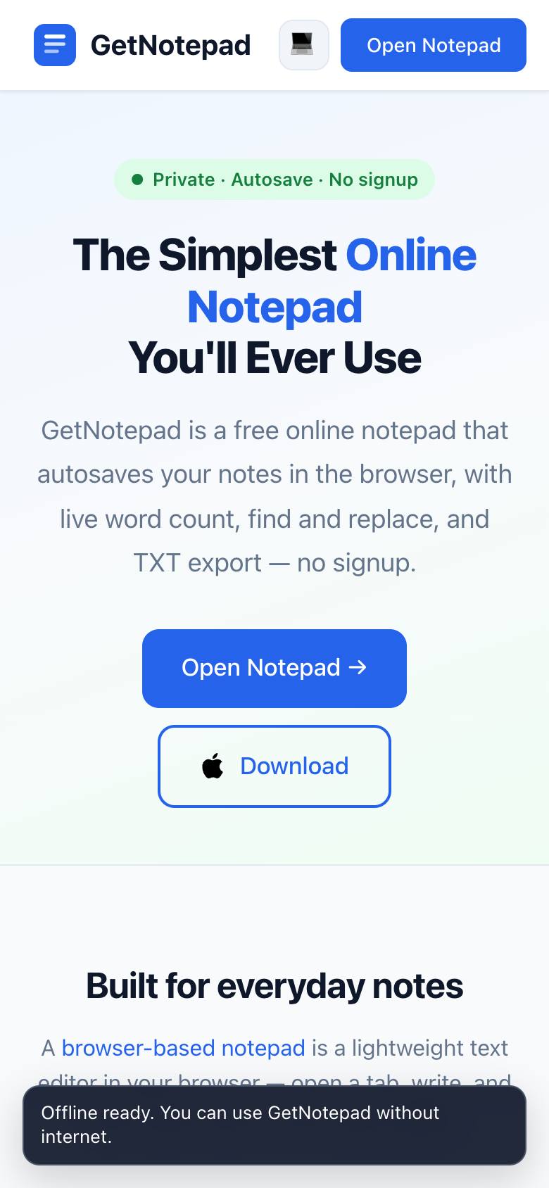 GetNotepad screenshot