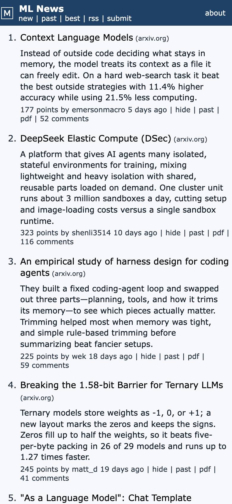 ML News screenshot