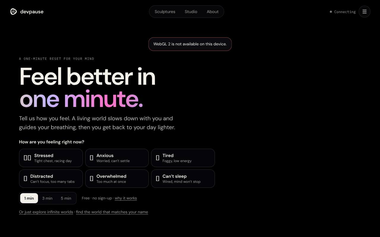 DevPause screenshot