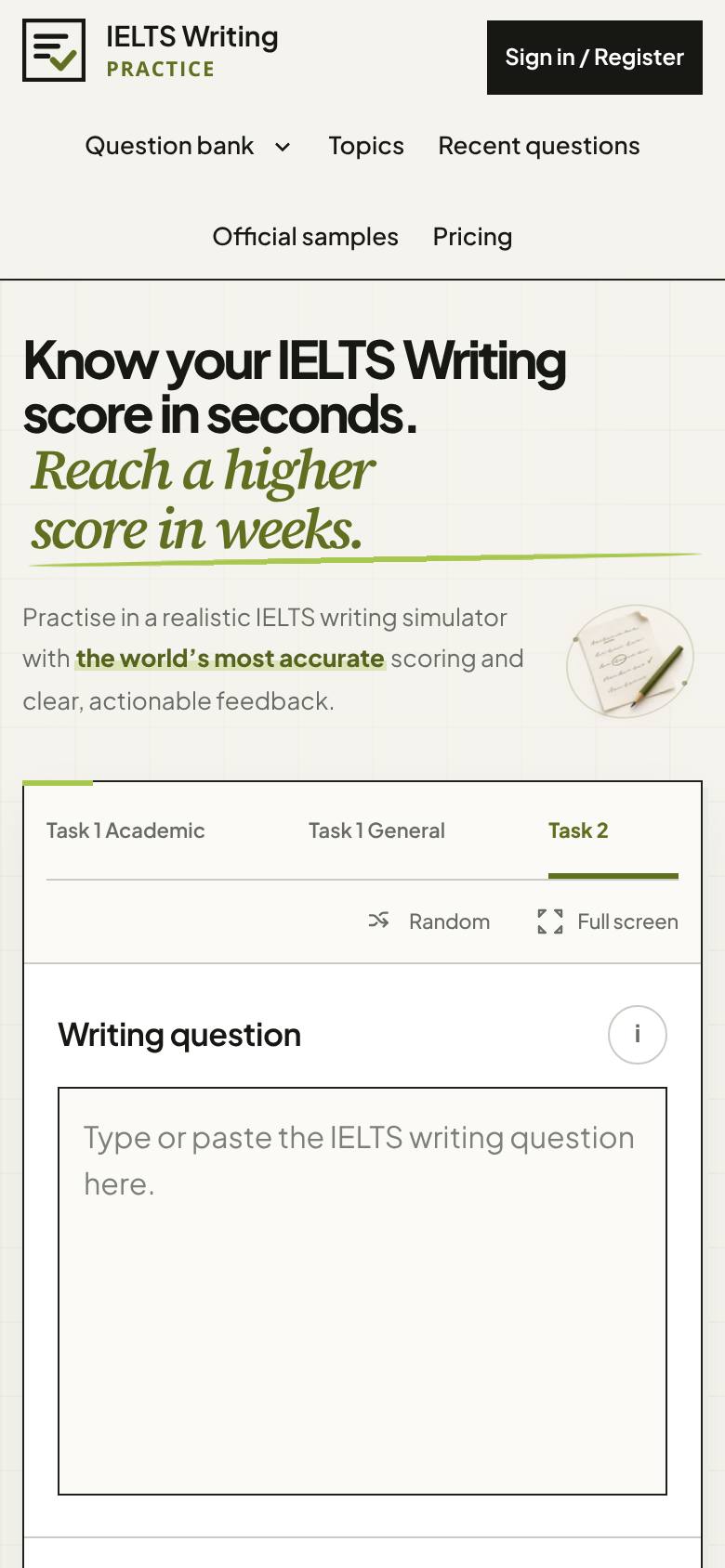 IELTS Writing Practice screenshot
