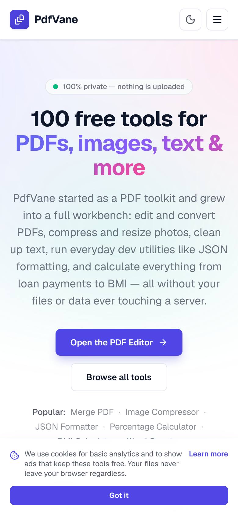 PdfVane screenshot