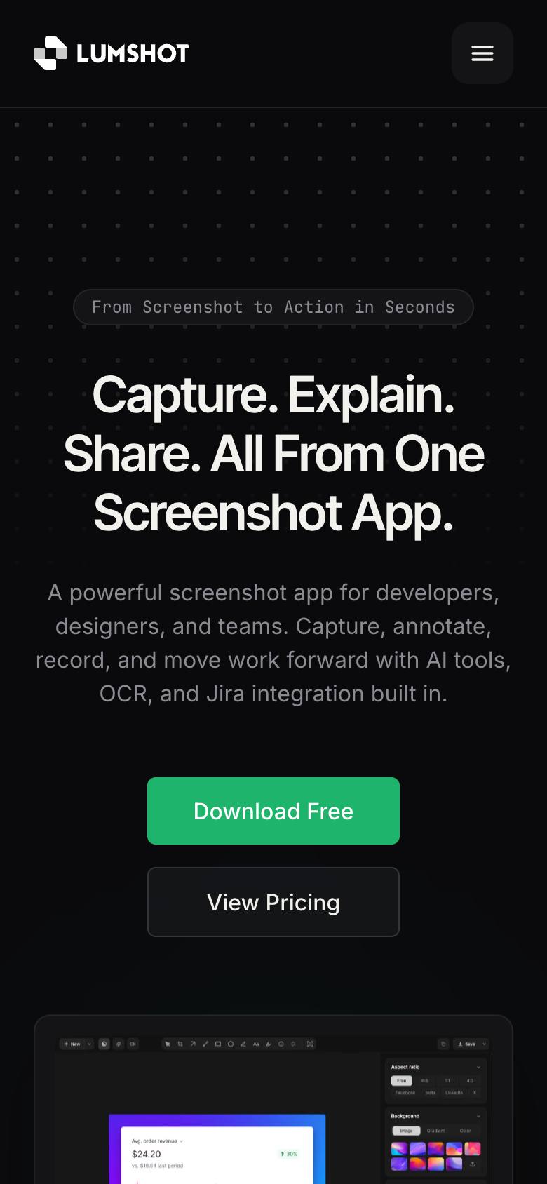 Lumshot screenshot