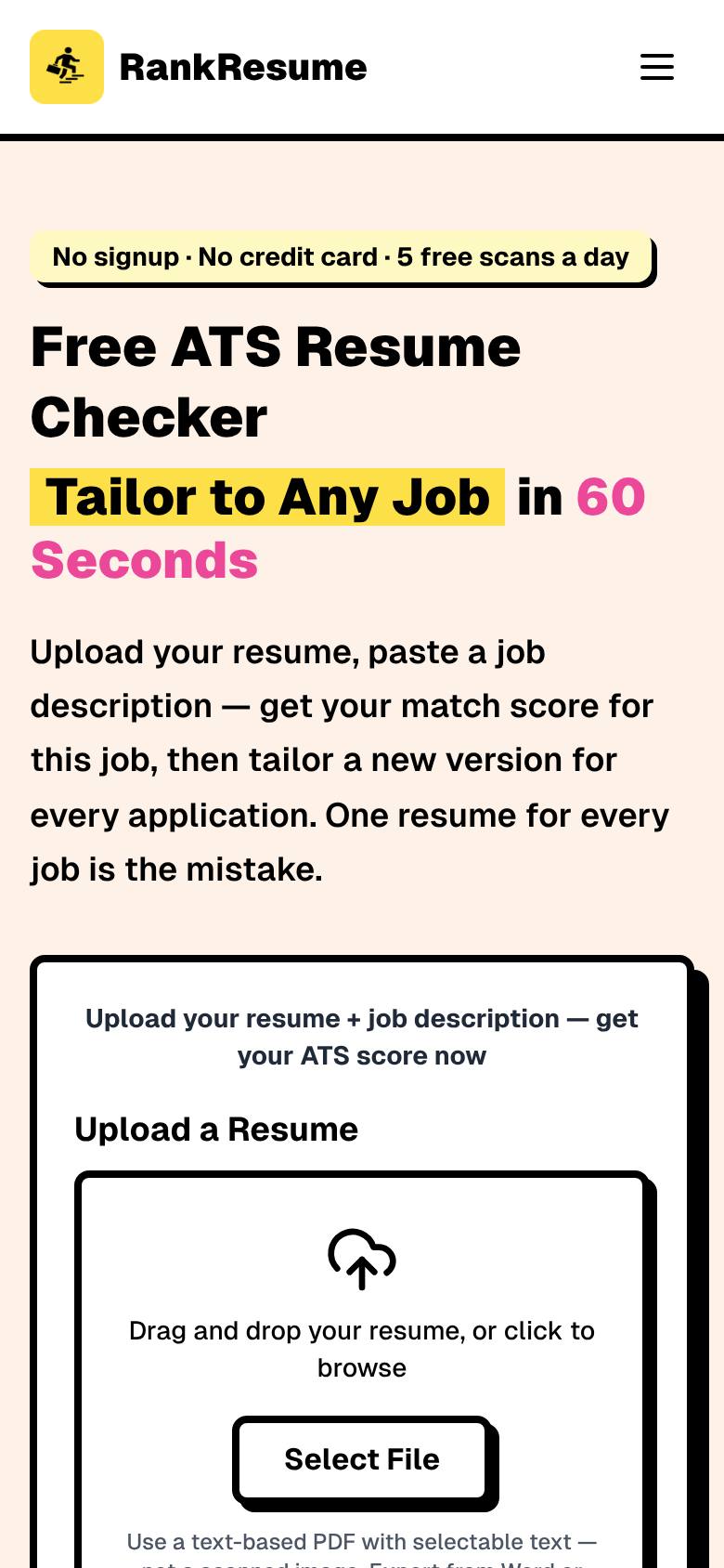 RankResume screenshot