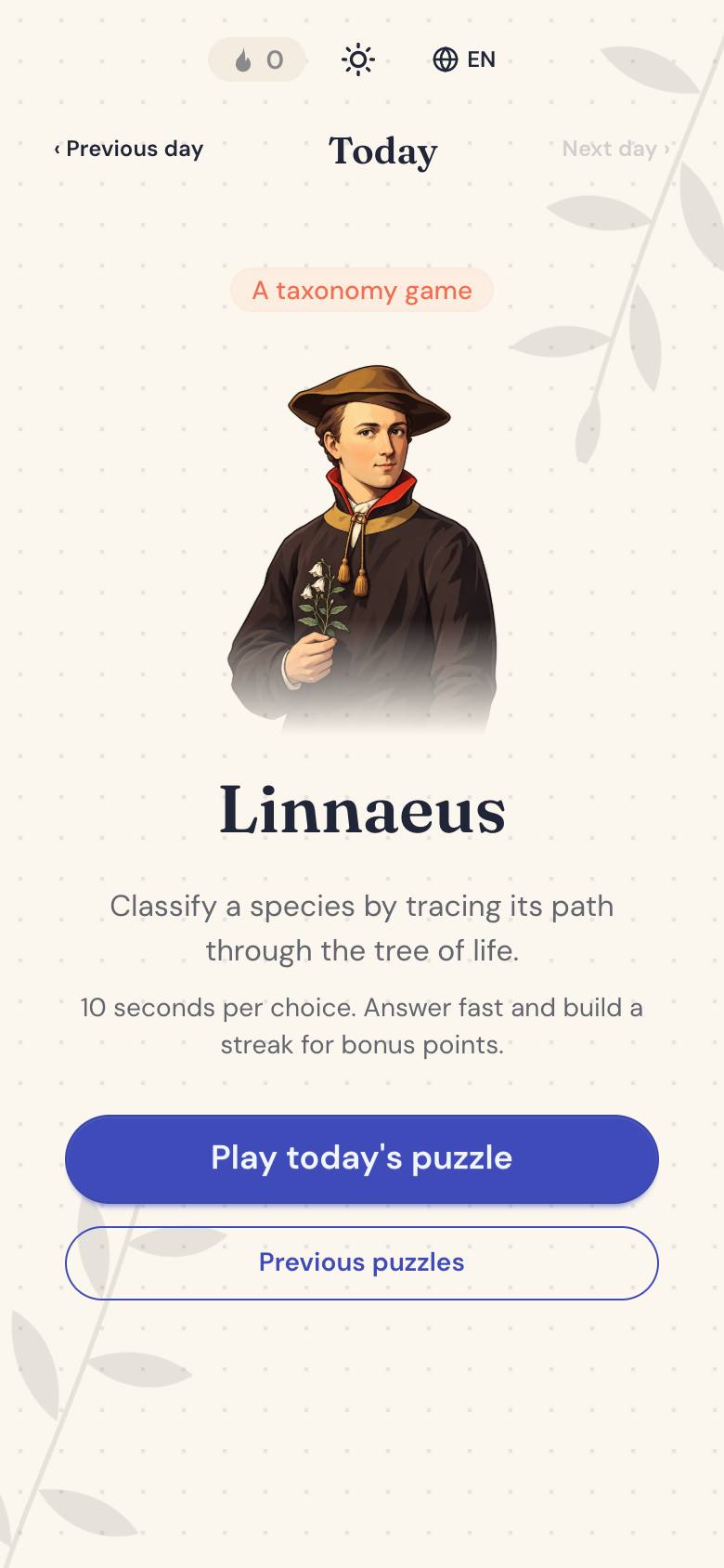 Linnaeus screenshot