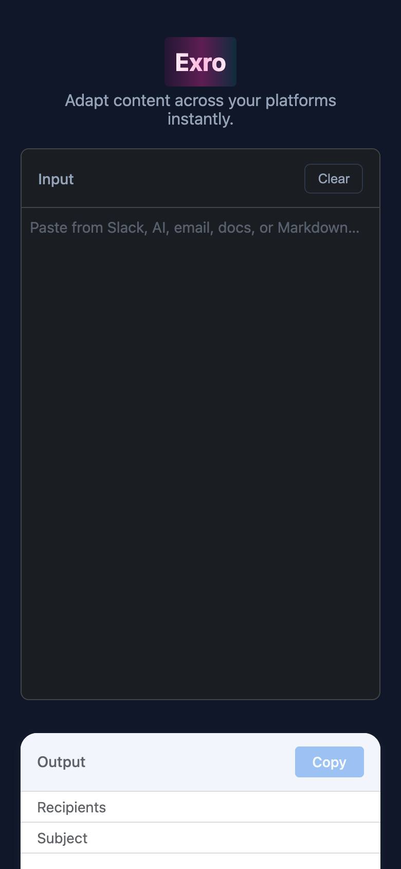 Exro screenshot