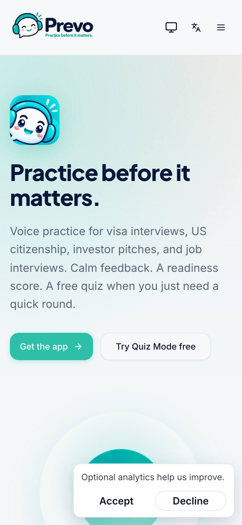 Prevo screenshot