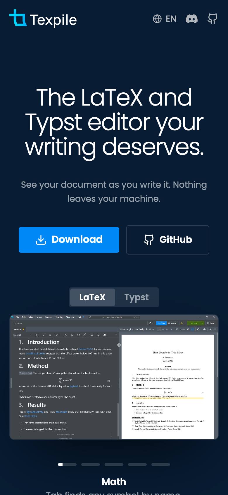 Texpile screenshot